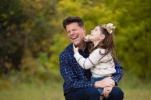 Father and daughter during family photography lifestyle session in Colleyville Texas