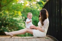 Beautiful portrait of mother and baby by best DFW portrait photographer during family lifestyle session in Grapevine Texas