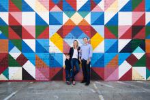 Colorful urban family photo in Dallas by internationally published Trophy Club Southlake female photographer