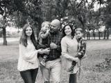 Black and white image of Family in field near Westlake Southlake by area best photographer