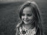 Black and white image of little girl in Keller Southlake Texas